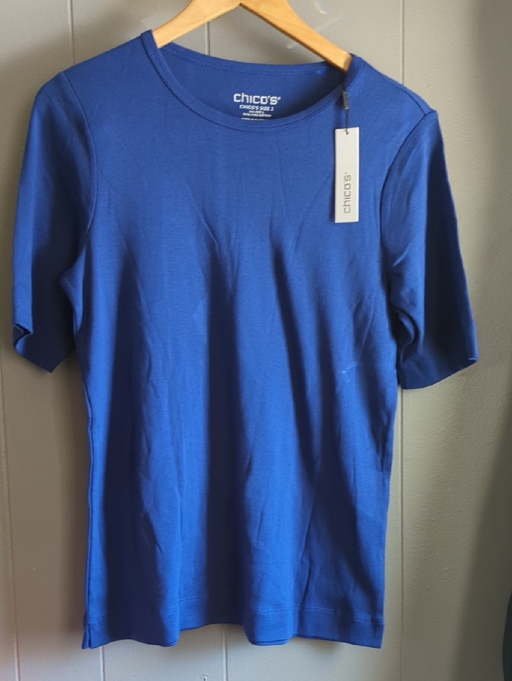 Chico's Blue Casa Short Sleeve Tee